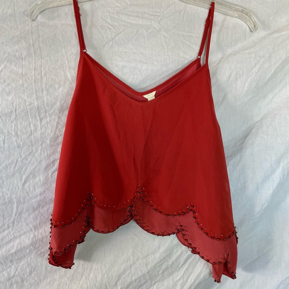 Boho beaded crop tank
